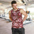 Hawaiian Quilt Pattern Men Tank Top Hibiscus and Tribal Element Vintage Red Vibe LT03 Red - Polynesian Pride