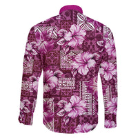 Hawaiian Quilt Pattern Family Matching Mermaid Dress and Hawaiian Shirt Hibiscus and Tribal Element Vintage Pink Vibe LT03 - Polynesian Pride