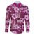 Hawaiian Quilt Pattern Family Matching Summer Maxi Dress and Hawaiian Shirt Hibiscus and Tribal Element Vintage Pink Vibe LT03 Dad's Shirt - Long Sleeve Pink - Polynesian Pride