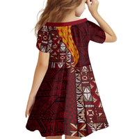 Tonga Feletoa Kupesi Fakatonga Kid Short Sleeve Dress LT03 - Polynesian Pride
