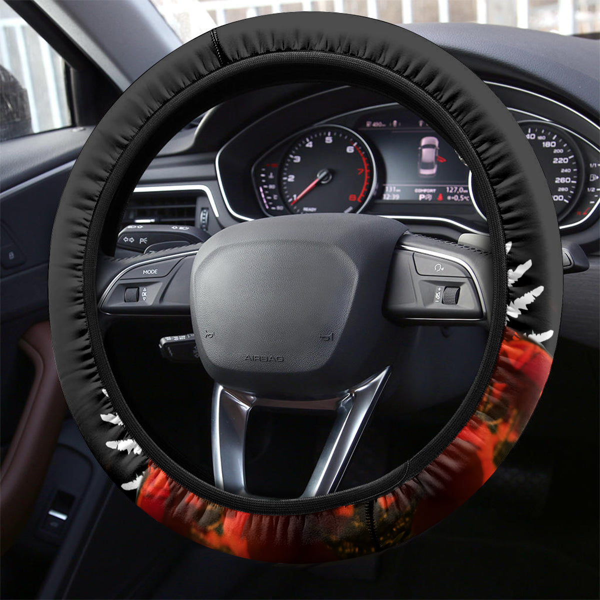 New Zealand and Australia ANZAC Day Steering Wheel Cover Kiwi Bird and Kangaroo Soldier Starry Night Style LT03 - Polynesian Pride