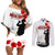 Tokelau ANZAC Day Couples Matching Off Shoulder Short Dress and Long Sleeve Button Shirt Lest We Forget Red Poppy Flowers and Soldier LT03 White - Polynesian Pride