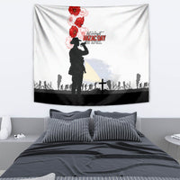 Tokelau ANZAC Day Tapestry Lest We Forget Red Poppy Flowers and Soldier LT03 - Polynesian Pride