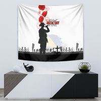 Tokelau ANZAC Day Tapestry Lest We Forget Red Poppy Flowers and Soldier LT03 - Polynesian Pride