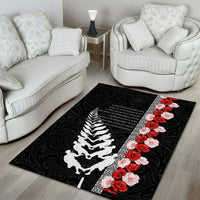 New Zealand ANZAC Day Area Rug Soldier Silver Fern with Red Poppies Flower Maori Style LT03 - Polynesian Pride