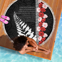 New Zealand ANZAC Day Beach Blanket Soldier Silver Fern with Red Poppies Flower Maori Style LT03 - Polynesian Pride