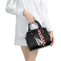 New Zealand ANZAC Day Shoulder Handbag Soldier Silver Fern with Red Poppies Flower Maori Style LT03 - Polynesian Pride
