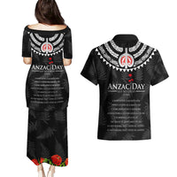 New Zealand ANZAC Day Couples Matching Puletasi and Hawaiian Shirt Lest We Forget Haka Dance Respect LT03 - Polynesian Pride