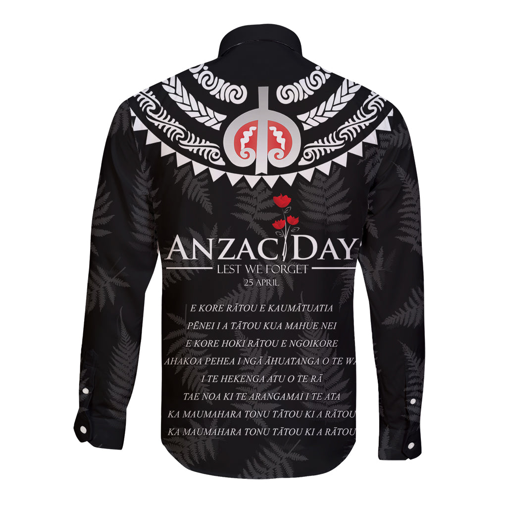 New Zealand ANZAC Day Long Sleeve Button Shirt Lest We Forget Haka Dance Respect LT03 - Polynesian Pride