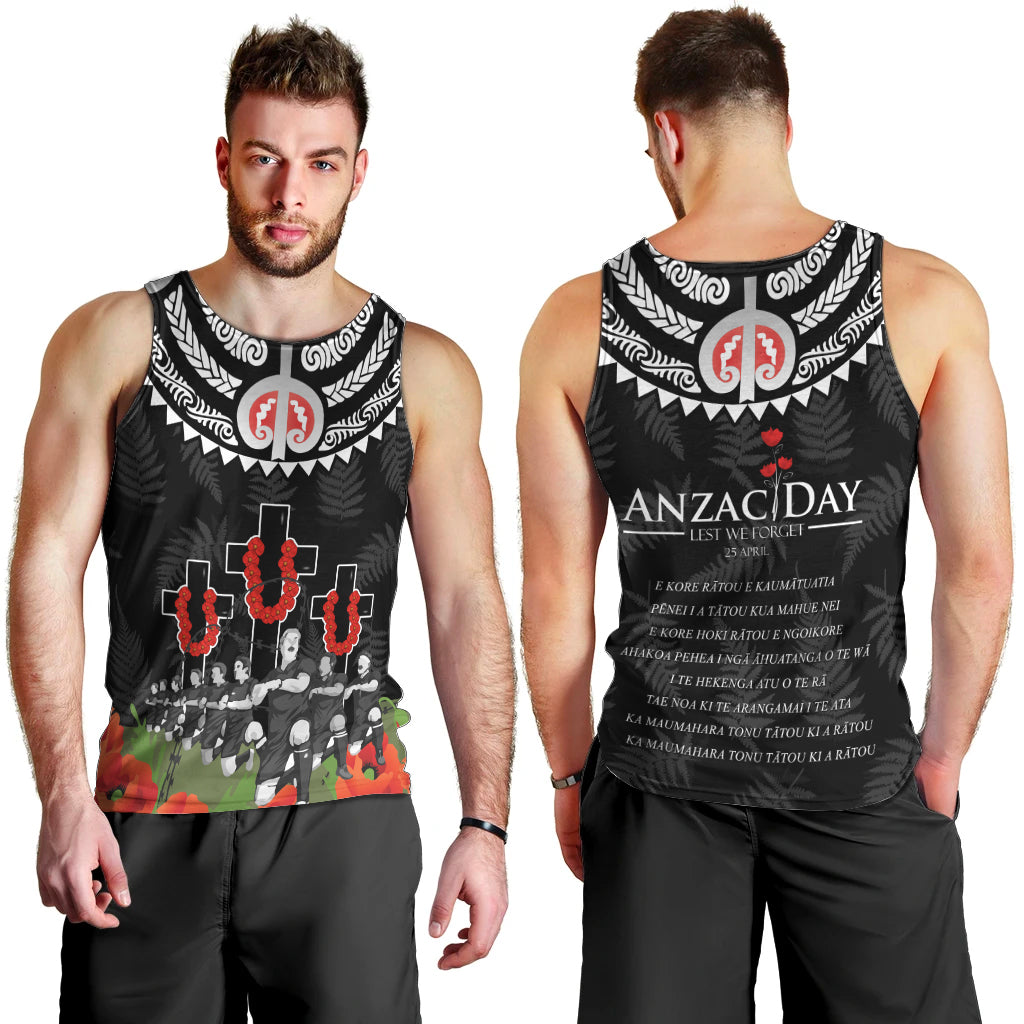 New Zealand ANZAC Day Men Tank Top Lest We Forget Haka Dance Respect LT03 - Polynesian Pride