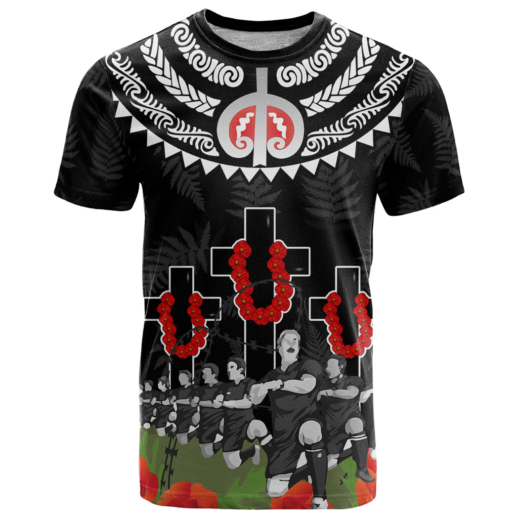 New Zealand ANZAC Day T Shirt Lest We Forget Haka Dance Respect LT03 Black - Polynesian Pride