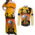 New Zealand and Australia ANZAC Day Couples Matching Off Shoulder Maxi Dress and Long Sleeve Button Shirt Gallipoli Lest We Forget LT03 Yellow - Polynesian Pride