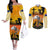 New Zealand and Australia ANZAC Day Couples Matching Off The Shoulder Long Sleeve Dress and Long Sleeve Button Shirt Gallipoli Lest We Forget LT03 Yellow - Polynesian Pride