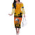 New Zealand and Australia ANZAC Day Off The Shoulder Long Sleeve Dress Gallipoli Lest We Forget LT03 Women Yellow - Polynesian Pride
