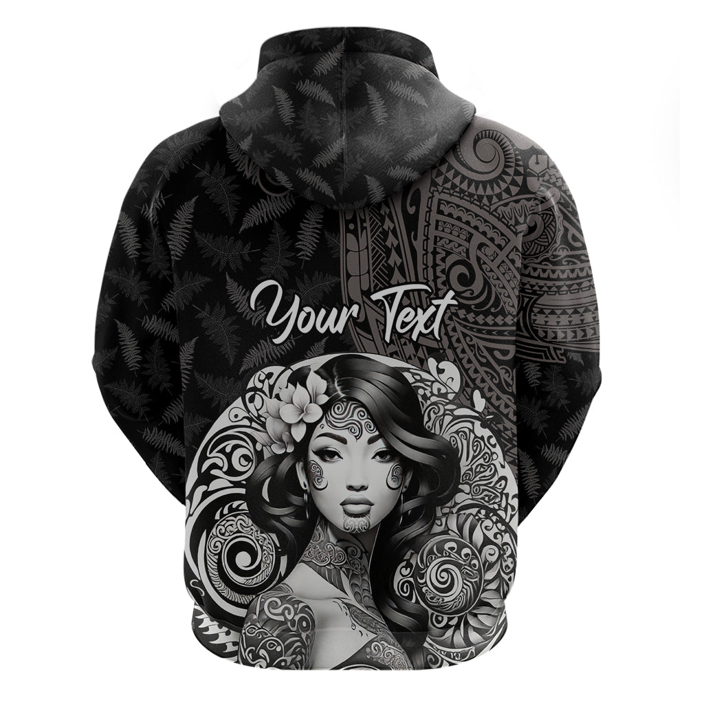 Custom New Zealand Women's Day Hoodie Maori Tribal Girl and Silver Fern Pattern LT03 - Polynesian Pride