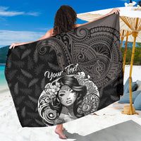 Custom New Zealand Women's Day Sarong Maori Tribal Girl and Silver Fern Pattern