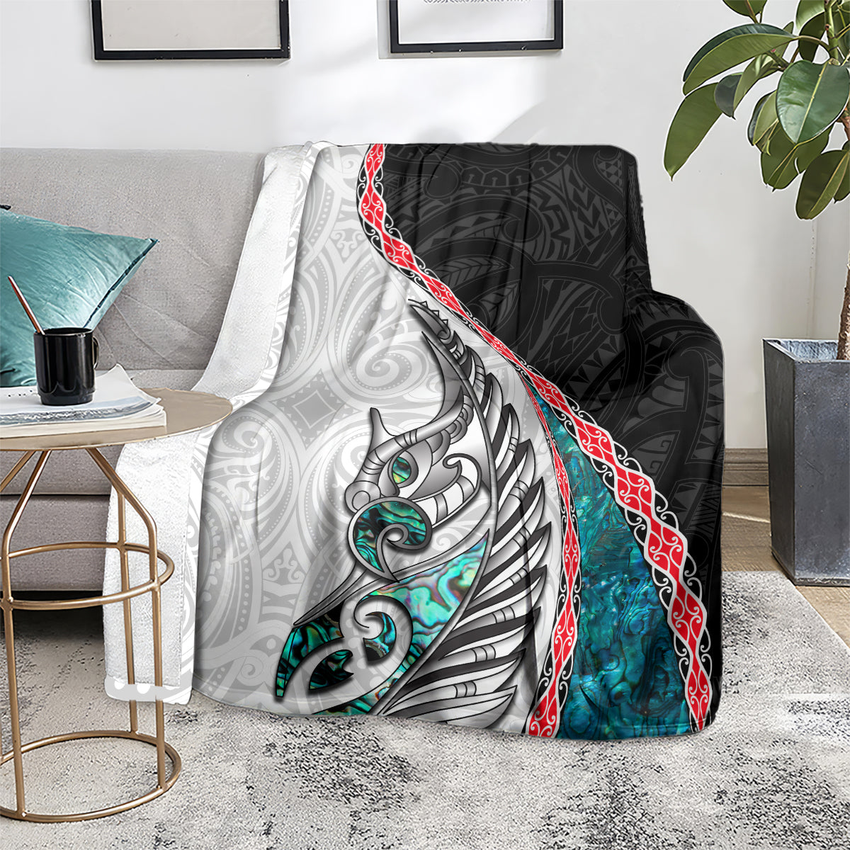 New Zealand Blanket Manaia Fern and Koru Maori Pattern