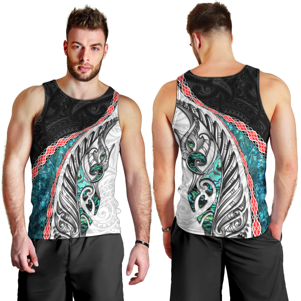 New Zealand Men Tank Top Manaia Fern and Koru Maori Pattern LT03 - Polynesian Pride