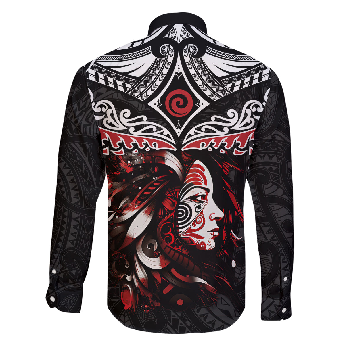 New Zealand Maori Girl Family Matching Long Sleeve Bodycon Dress and Hawaiian Shirt Silver Fern and Koru Pattern LT03 - Polynesian Pride