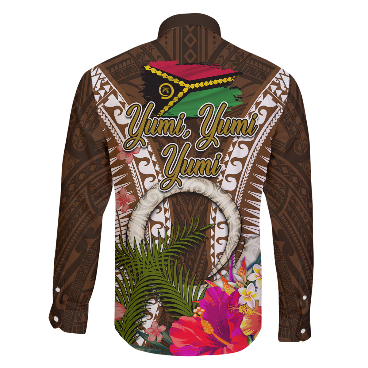 Vanuatu Selebretem 44th Indipendens Dei Family Matching Puletasi and Hawaiian Shirt Yumi Pig Tusk and Namele Fern