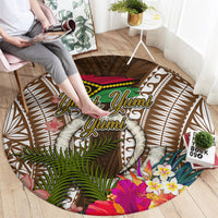Vanuatu Selebretem 44th Indipendens Dei Round Carpet Yumi Pig Tusk and Namele Fern LT03 - Polynesian Pride