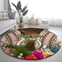 Vanuatu Selebretem 44th Indipendens Dei Round Carpet Yumi Pig Tusk and Namele Fern LT03 - Polynesian Pride