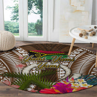 Vanuatu Selebretem 44th Indipendens Dei Round Carpet Yumi Pig Tusk and Namele Fern LT03 - Polynesian Pride