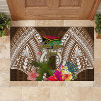 Vanuatu Selebretem 44th Indipendens Dei Rubber Doormat Yumi Pig Tusk and Namele Fern