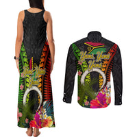 Vanuatu Independence Day Couples Matching Tank Maxi Dress and Long Sleeve Button Shirt Tugeta Yumi Selebretem Indipendens Dei