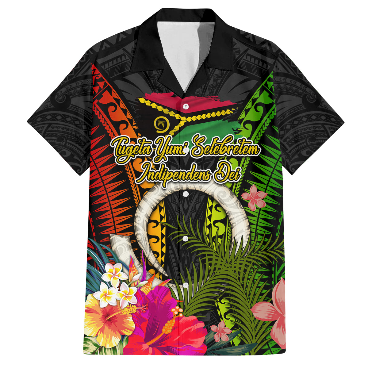 Vanuatu Independence Day Family Matching Puletasi and Hawaiian Shirt Tugeta Yumi Selebretem Indipendens Dei