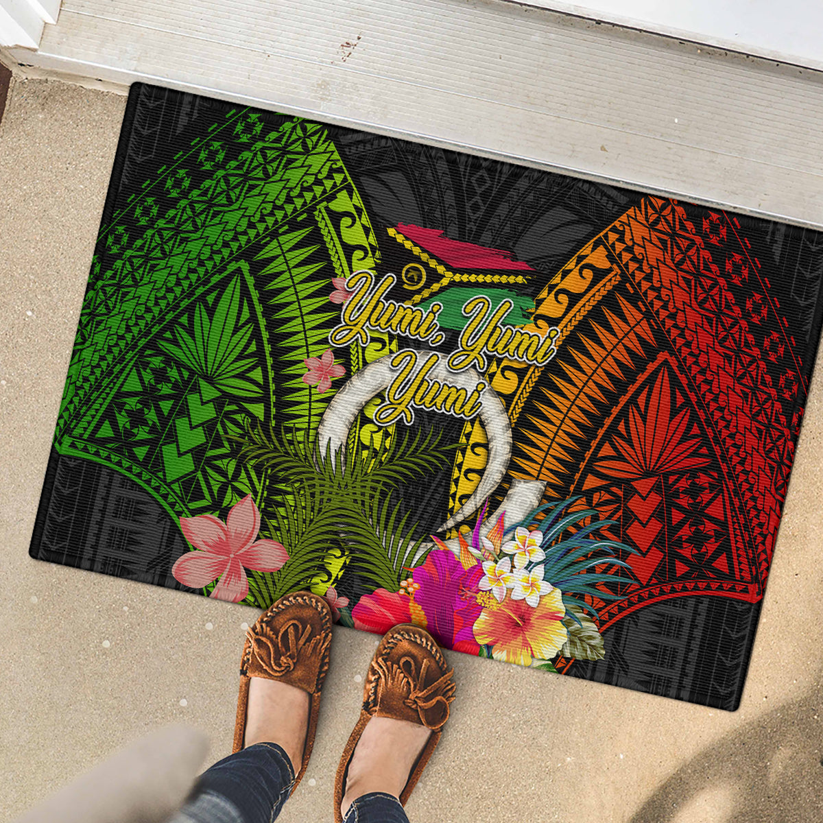 Vanuatu Independence Day Rubber Doormat Tugeta Yumi Selebretem Indipendens Dei