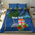 Personalised Fiji Independence Day Bedding Set Fijian Coat of Arms Palm and Hibiscus Tapa Pattern