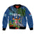 Fiji Independence Day Bomber Jacket Fijian Coat of Arms Palm and Hibiscus Tapa Pattern