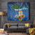Personalised Fiji Independence Day Tapestry Fijian Coat of Arms Palm and Hibiscus Tapa Pattern