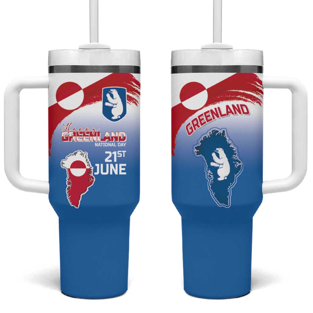 Greenland National Day Tumbler With Handle National Country Flag and Emblem with The Map