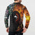 New Zealand and Australia Together Button Sweatshirt Maori Tattoo Paua Shell mix Aboriginal Pattern