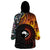 New Zealand and Australia Together Wearable Blanket Hoodie Maori Tattoo Paua Shell mix Aboriginal Pattern