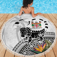 Fiji Iguana Beach Blanket Tapa Tribal Tattoo and Hibiscus