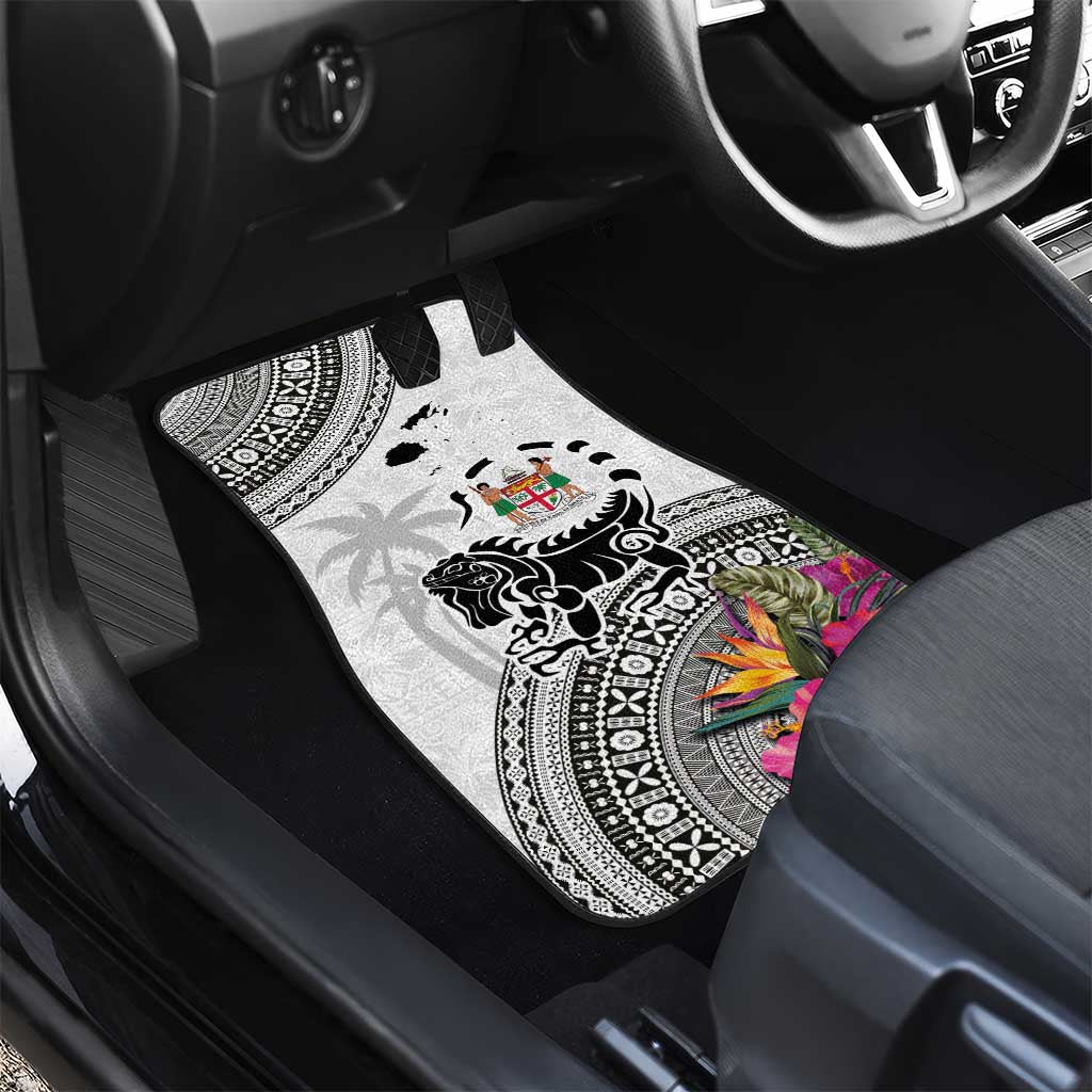 Fiji Iguana Car Mats Tapa Tribal Tattoo and Hibiscus