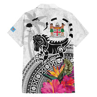 Fiji Iguana Family Matching Tank Maxi Dress and Hawaiian Shirt Tapa Tribal Tattoo and Hibiscus LT03 - Polynesian Pride