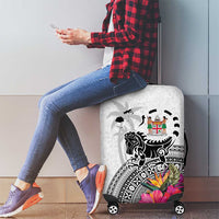Fiji Iguana Luggage Cover Tapa Tribal Tattoo and Hibiscus LT03 - Polynesian Pride