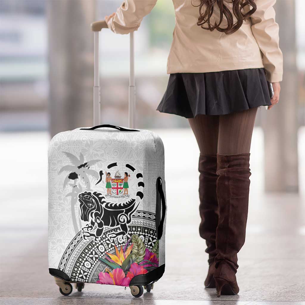 Fiji Iguana Luggage Cover Tapa Tribal Tattoo and Hibiscus LT03 - Polynesian Pride