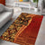 Samoan Pacific Tribal Flower Geometric Art Tattoos Area Rug Siapo Pattern Flame Sunset - Polynesian Pride
