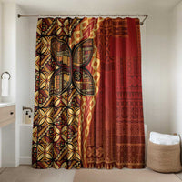 Samoan Pacific Tribal Flower Geometric Art Tattoos Bathroom Set Siapo Pattern Flame Sunset - Polynesian Pride