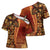 Samoan Pacific Tribal Flower Geometric Art Tattoos Cross Shoulder Shirt Siapo Pattern Flame Sunset - Polynesian Pride