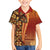 Samoan Pacific Tribal Flower Geometric Art Tattoos Family Matching Off Shoulder Short Dress and Hawaiian Shirt Siapo Pattern Flame Sunset - Polynesian Pride
