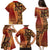 Samoan Pacific Tribal Flower Geometric Art Tattoos Family Matching Puletasi and Hawaiian Shirt Siapo Pattern Flame Sunset - Polynesian Pride