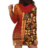 Samoan Pacific Tribal Flower Geometric Art Tattoos Hoodie Dress Siapo Pattern Flame Sunset - Polynesian Pride