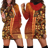 Samoan Pacific Tribal Flower Geometric Art Tattoos Hoodie Dress Siapo Pattern Flame Sunset - Polynesian Pride