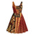 Samoan Pacific Tribal Flower Geometric Art Tattoos Midi Dress Siapo Pattern Flame Sunset - Polynesian Pride